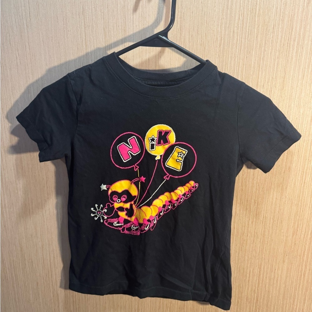 Nike Black Kids Shirt with Colorful Graphic Size Small